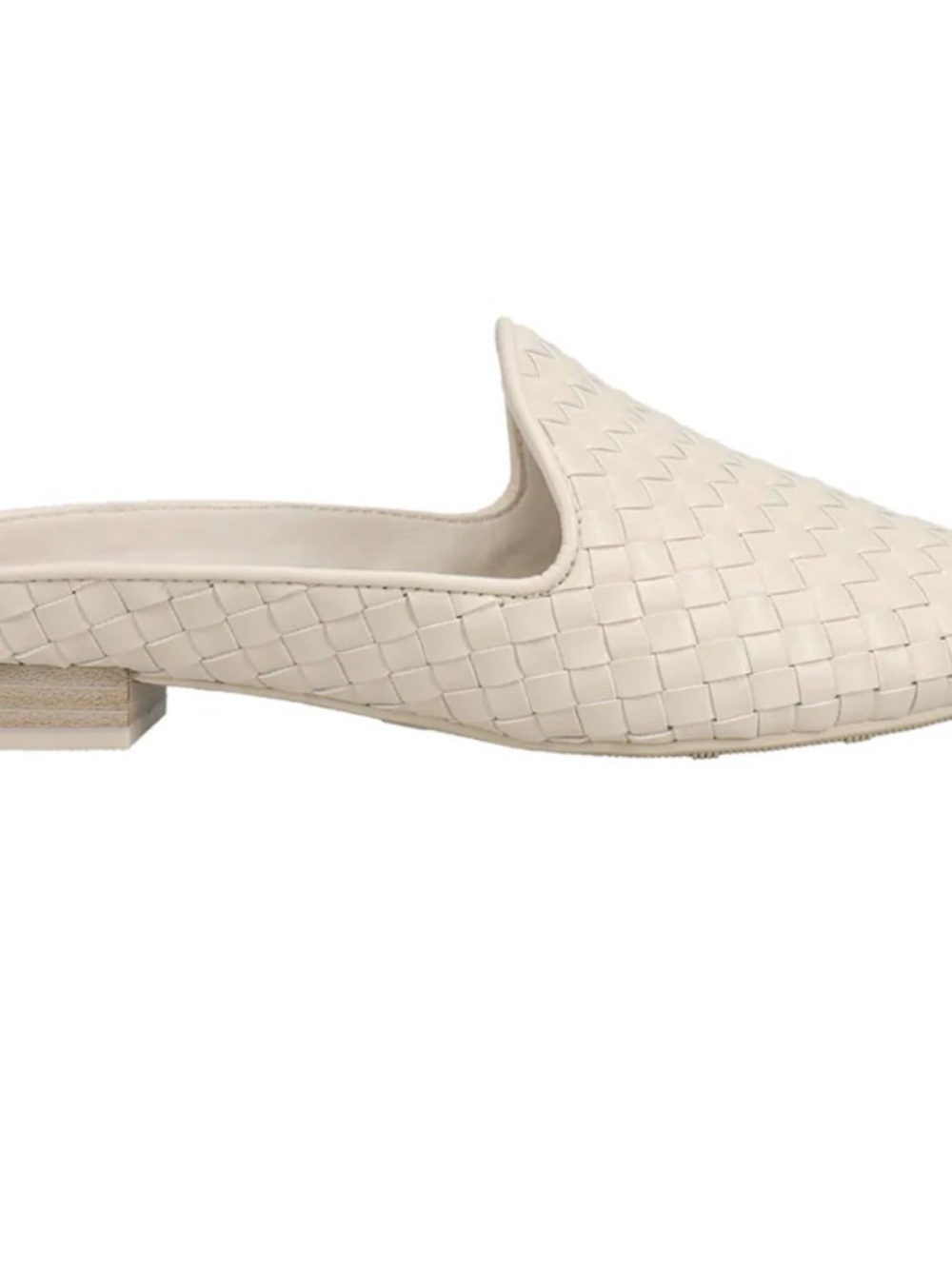 MIA Woven Leather Backless Mule in Ivory